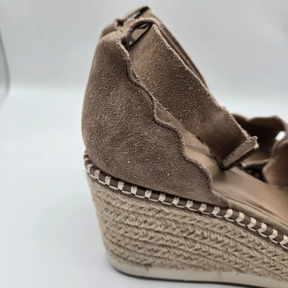 Crown Vintage Daffodil Brown Suede Espadrille Wedge Sandals Size 7.5 - Picture 9 of 16